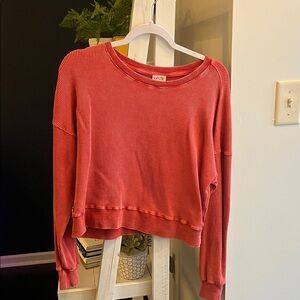 Le Lis Textured Red Knit Top
